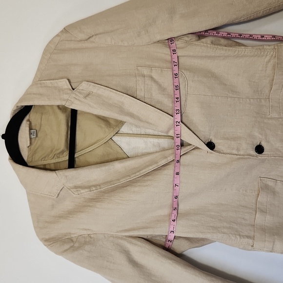 Goodfellow & Co Men's Taupe Patch Pocket Button Front Linen Blend Blazer Size M - Picture 13 of 16